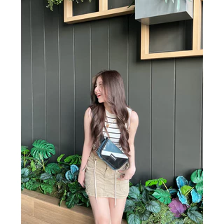 กระเป๋าผ้าใบวินเทจ ทรงคาดอก กันน้ำ(No.037) ไม่แถมดันทรง