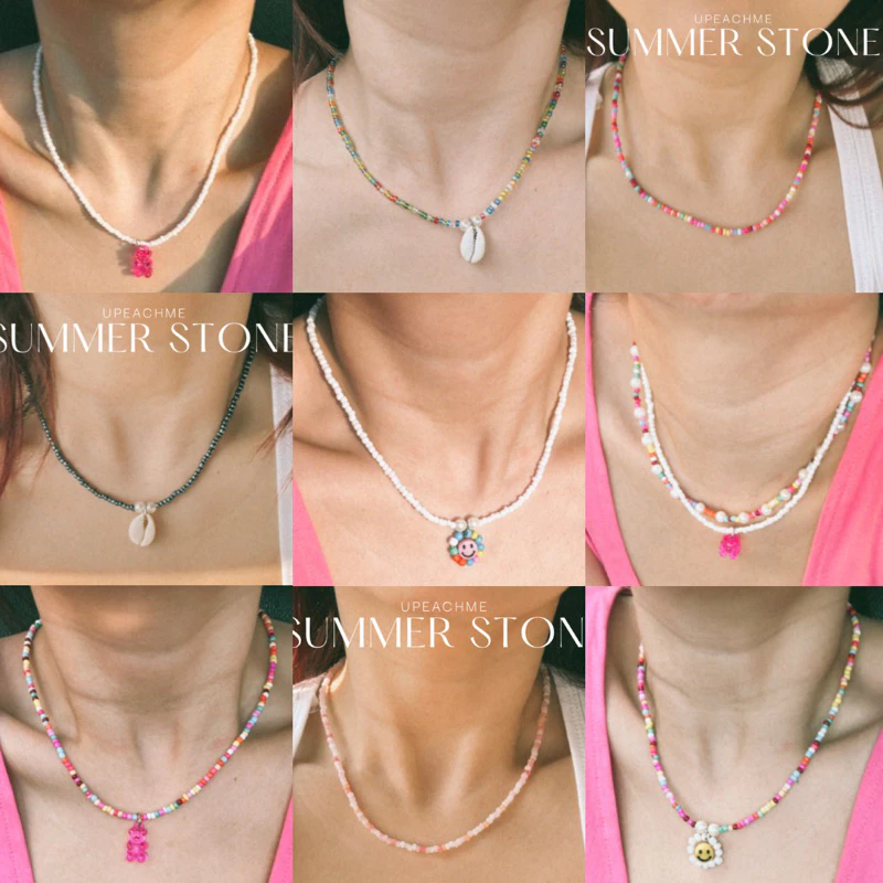 *มีส่งด่วน* upeachme - SUMMER STONE สร้อยข้อมือ สร้อยข้อเท้า สร้อยคอ กำไลข้อมือ กำไลข้อเท้า เครื่องประดับไปทะเล