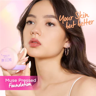 DAZZLE ME Muse Pressed Foundation แป้งพัฟเนื้อบางเบา ติดทนตลอดทั้งวัน คุมมัน