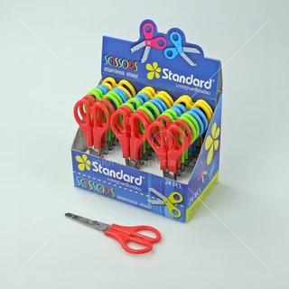 (USP)💢ขายส่ง💢(ยกกล่อง24ชิ้น) Standard Scissors กรรไกร 5 นิ้ว มีบรรทัดNO.125 / NO.125S ปลายมน/ปลายแหลม (กล่อง24ชิ้น)