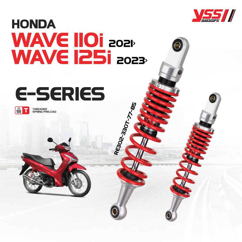 โช๊ค YSS แท้ 100% E - SERIES รุ่น WAVE เวฟ110i LED ปี 2021 - 2023 / Wave125i เวฟ125i LED ปี 2023 โช๊