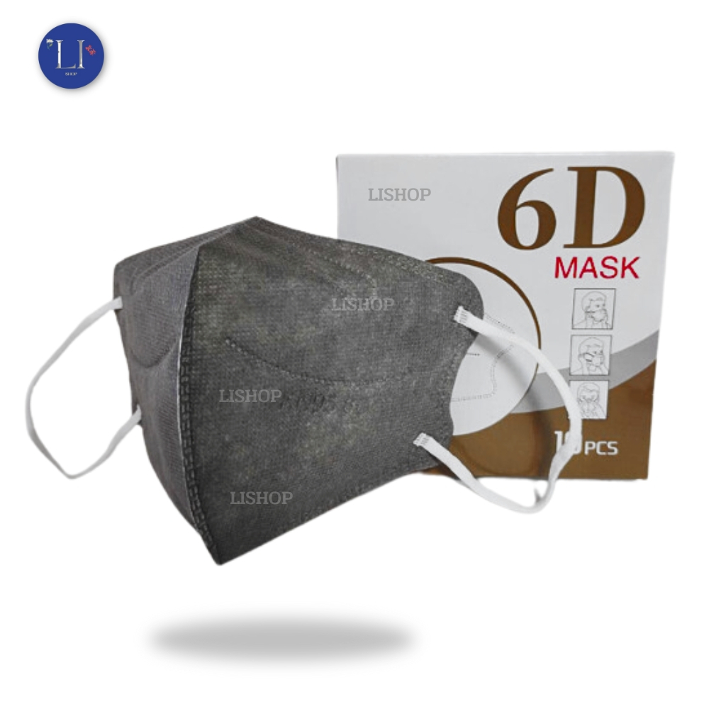 แมสหน้าเรียว 6D ปั้มลาย KN95 สายดำ และสายขาว ( สำหรับผู้ใหญ่ ) - รูปที่ 4
