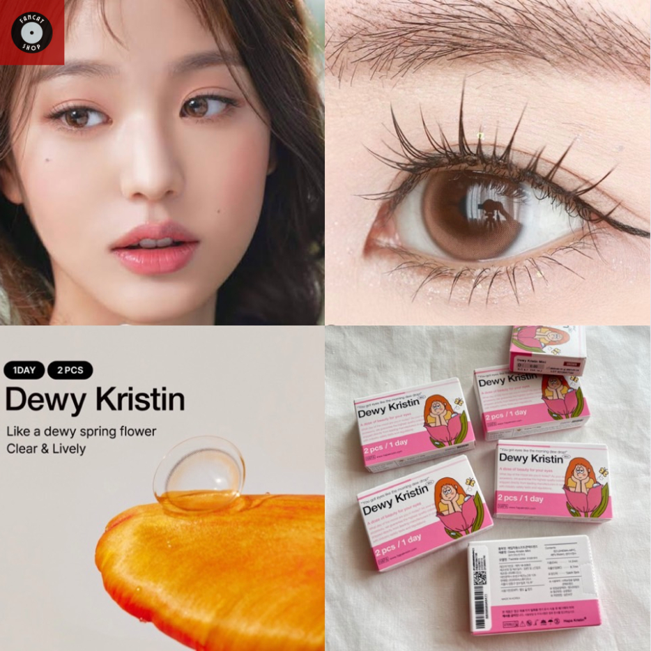 [0-4.00] Hapa Kristin : Dewy Brown เลนส์รายวัน 1 คู่ มีกล่อง