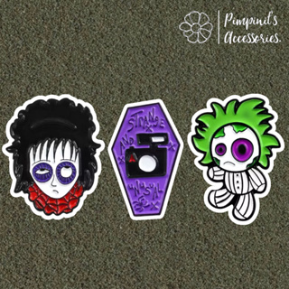 🇹🇭 พร้อมส่ง : 🧟‍♂️ เข็มกลัดเซ็ทซอมบี้,โลงศพและตุ๊กตาผี | Zombie, Coffin &amp; Doll Enamel Brooch Pin Set.