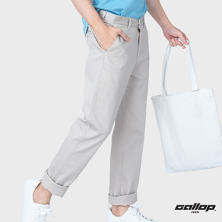 GALLOP : Mens Wear Chino Striped Pants กางเกงขายาว รุ่น ผ้าทอริ้ว GL9009 สี Ivory - งาช้าง / ราคาปรกติ 1690.-