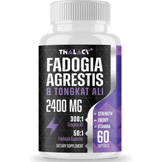 Thalacy 2400mg Fadogia Agrestis Tongkat Ali Supplement - Fadogia Agrestis 1400mg &amp; Tongkat Ali 1000mg Ultra Blend