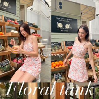 เสื้อสายเดี่ยวลายดอกไม้ ผูกโบว์ข้างหลัง Floral tank