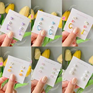 🌈earring_S925 ต่างหูเกาหลีก้านเงินแท้ ก้านเงินs925 ต่างหูมินิมอล พร้อมส่ง🌈