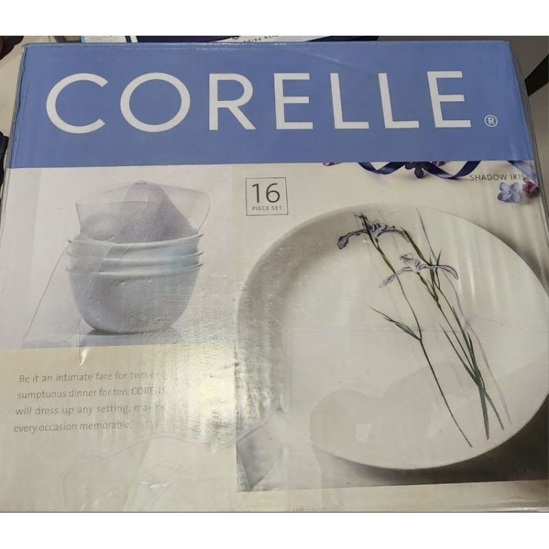 Corelle Shadow Iris 6pcs จานชุดคลอเรล ลายชาโดว ไอริส จำนวน 16 ชิ้น