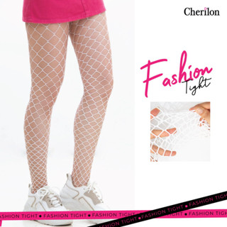 Cherilon เชอรีล่อน ถุงน่อง แฟชั่น ถุงน่องตาข่าย สีขาว ยืดหยุ่นสูง FASHION TIGHTS - NSA-FSHMIX-WNF