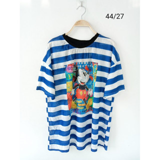 T-shirt x cotton ผ้าซีทรูบางๆ ด้านหลังมีดีเทล อก 44 ยาว 27 สกรีนลาย Mickey Mouse  • Code : 370(4)