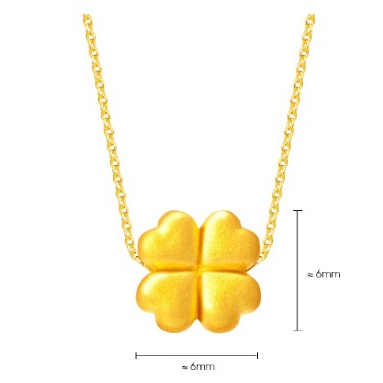 SK Jewellery Lucky Clover 999 Pure Gold Pendant