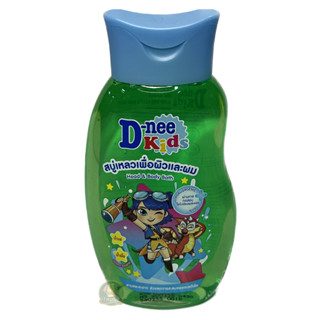 D-nee kids สบู่เหลวเพื่อผิวและผม สำหรับเด็ก กลิ่นกรีน สมาร์ทตี้ 200 มล.