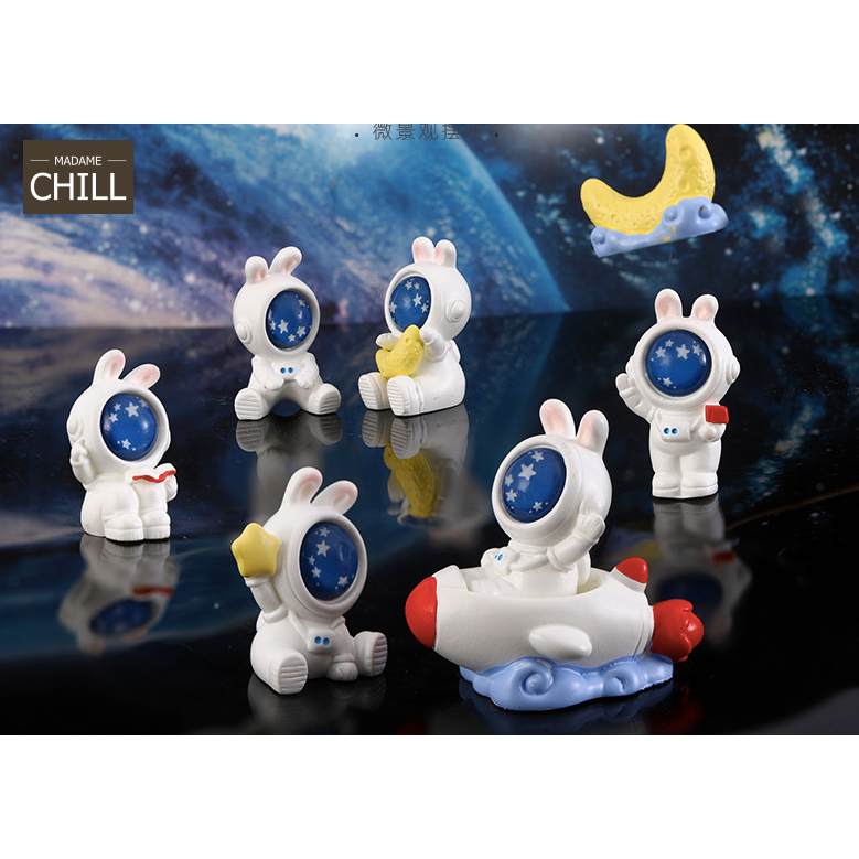 [MC642] ตุ๊กตุ่นจิ๋ว นักบินอวกาศ หูกระต่าย 👩🏻‍🚀🐰 (1 ตัว ราคา 5, 10, 15 บาท)