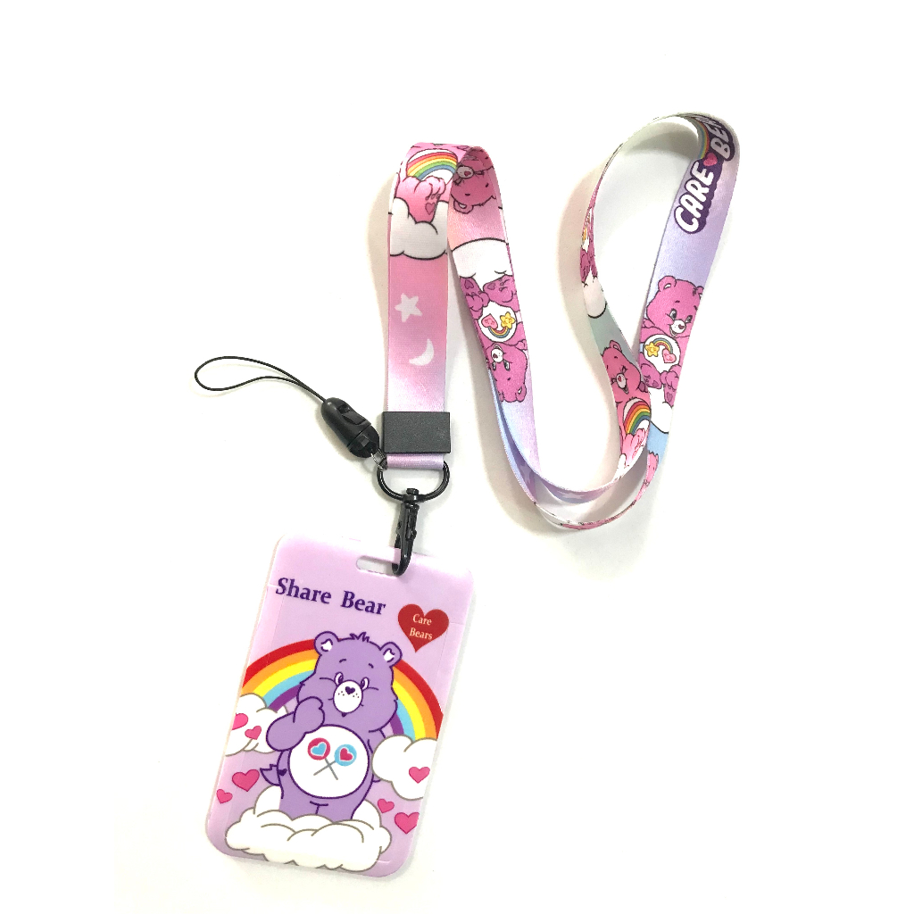 BEAR PP สายคล้องคอ ที่ใส่บัตร พร้อมสายคล้องคอ (2cm) ลาย BEAR PP สวย สำหรับบัตร 5.5x8.5CM  798