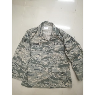 03USAF เสื้อทหารUS COAT WOMAN ULITITY AIRFORCF CAMO PATTERN แขนยาวผู้หญิง ขนาด8r (XS)รอบอก40-42นิ้วลายพรางไทเกอร์ผ้าหนา5