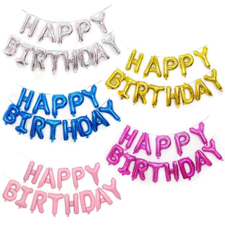 เซตลูกโป่งฟอยล์วันเกิด happy birthday set ขนาด 16 นิ้ว (ขายยกเซต) วันเกิด ตัวอักษร HBD
