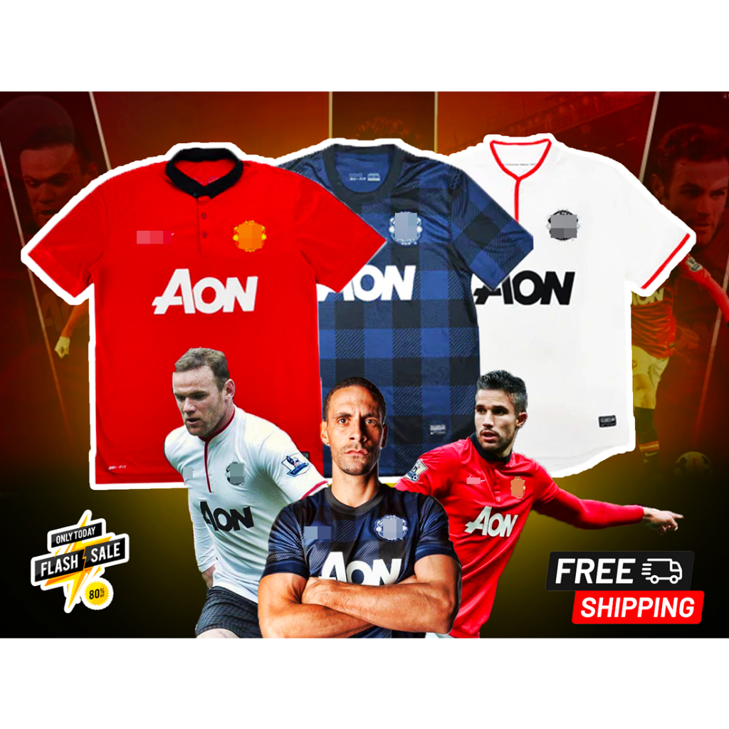 เสื้อฟุตบอลย้อนยุค แมนเชสเตอร์ ยูไนเต็ด เกรดแฟนบอล ปี 2012/2013 Manchester United Retro 2012/2013 Jersey Kit ( AAA )