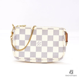 LOUIS VUITTON POCHETTE MINI WHITE DAMIER AZUR CANVAS GHW