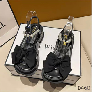 D460 รองเท้ารัดส้นงานพื้นหนา หนังนิ่ม พื้นนุ่ม ใส่สบาย