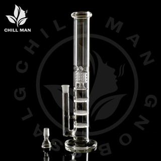 บ้องแก้ว กรอง4ชั้น 46cm glass bong อินเทอร์เฟซ 18 มม น่าสะสม D0080