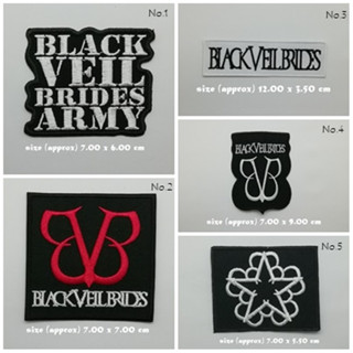 ตัวรีดติดเสื้อ Black Veil Brides อาร์มรีด อาร์มปัก ตกแต่งเสื้อผ้า หมวก กระเป๋า แจ๊คเก็ตยีนส์ Hipster Embroidered Iron On