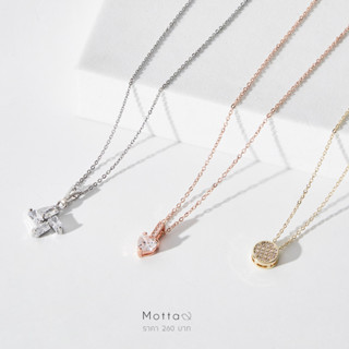 สร้อยคอ Mottashop ✨ สร้อยคอมินิมอล ชุปทองคำขาว 18K และจี้เพชร CZ สวยตาแตกมากก 😍