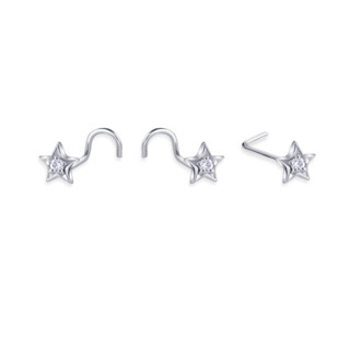 PiercingRoomByJay, Star CZ Flower Nose Stud จิวจมูกดาว เงินแท้