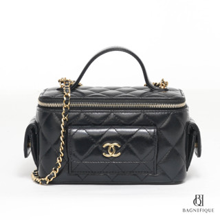 CHANEL VANITY 6.5" BLACK LAMB GHW