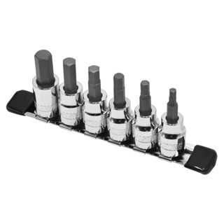 ชุดลูกบ๊อกซ์ 3/8DR ขนาด หกเหลี่ยม มม. (6 ชิ้น) 3/8DR HEX bit socket set mm 6 PCS