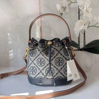 TORY BURCH T MONOGRAM JACQUARD BUCKET BAG