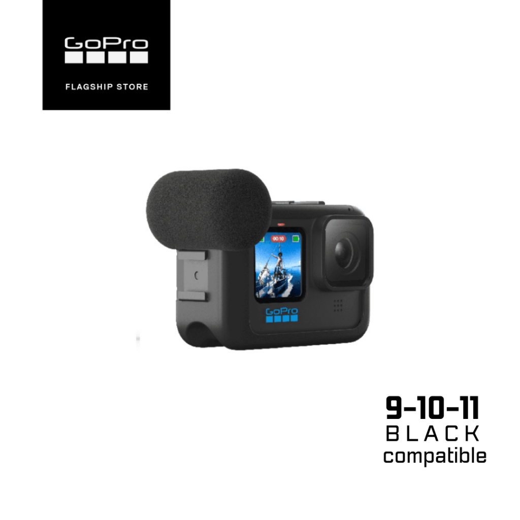 GoPro Mods /Media Mod ไมค์เสริมของรุ่น HERO9-10-11-12 เคสพร้อมไมค์รอบทิศทาง และช่องสำหรับต่อสาย HDMI อุปกรณ์เสริมโกโปร