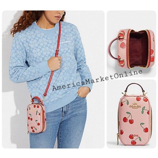 กระเป๋า COACH/  EVA PHONE CROSSBODY WITH HEART CHERRY PRINT (COACH CF371)