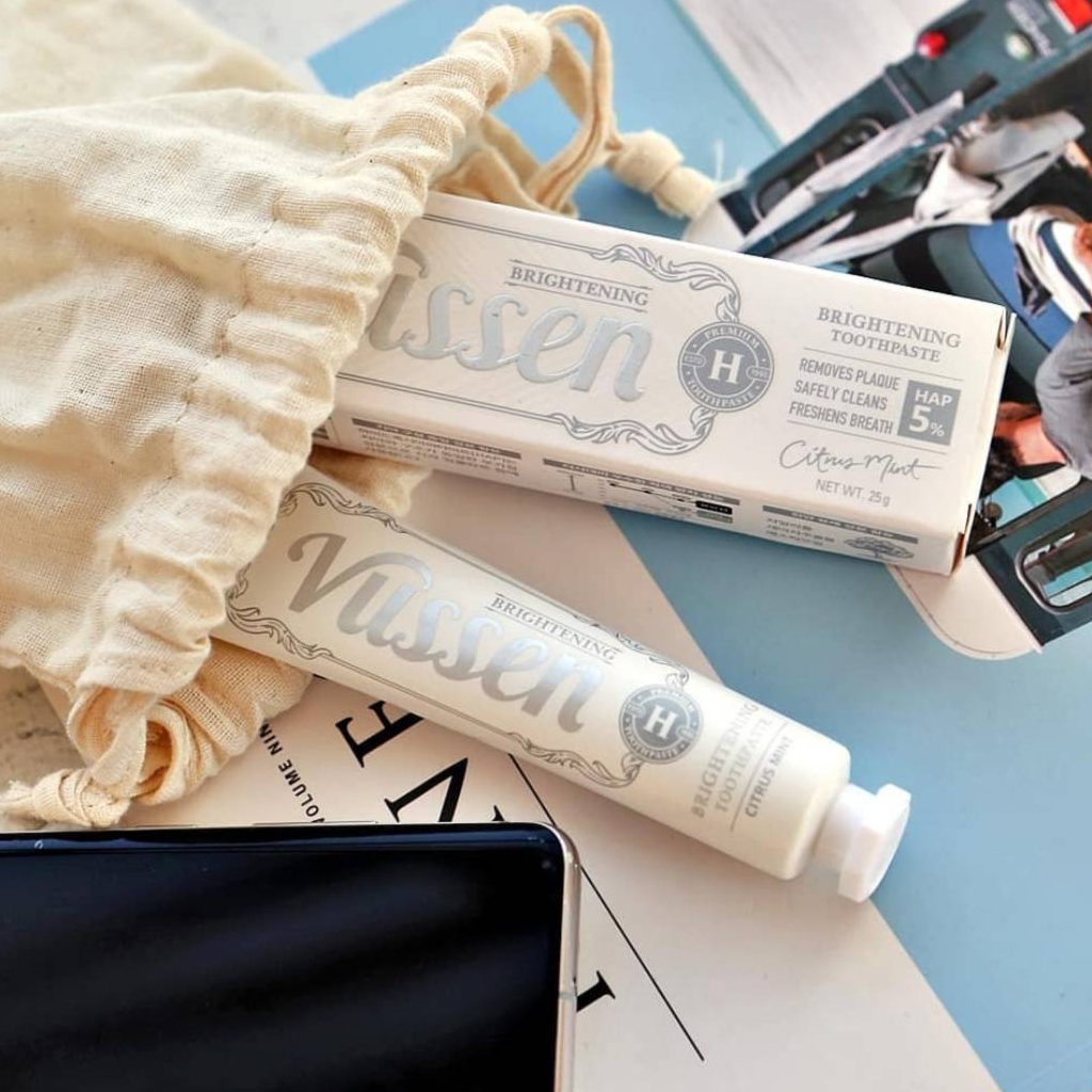 🌸พร้อมส่ง🌸ยาสีฟันฟอกฟันขาวเกาหลี Vussen Brightening HAP5% Toothpaste 120g