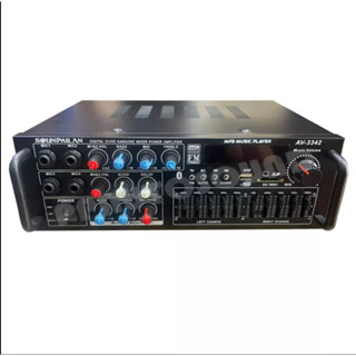 เครื่องขยายเสียง แอมป์ขยายเสียง AMPLIFIER Bluetooth MP3 USB SD CARD ใช้ไฟ 12vDc / 220vAcได้ รุ่น AV3342