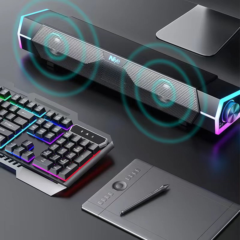【จัดส่งในพื้นที่】ลำโพงคอมพิวเตอร์ ลำโพงบลูทูธเบส RGB Speaker การเชื่อมต่อแบบมีสาย + บลูทูธ เหมาะสำหรับแล็ปท็อปเดสก์ท็อป