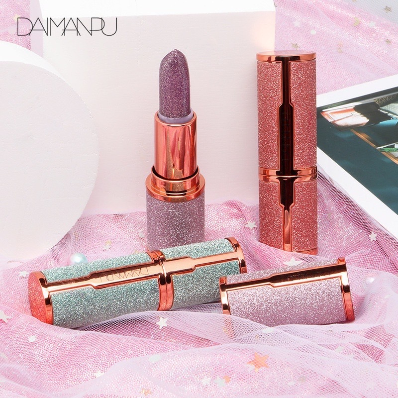 M307 DAIMANPU ลิปสติกเปลี่ยนสีตามอุณหภูมิ มีกลิตเตอร์วิ้งๆ ประกายแวววาว กันน้ำ ติดทนนาน