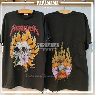 Metallica ผ้า100 ฟอกนุ่ม เสื้อวง เมทัลลิก้า วินเทจ หายาก มาน้อย ป้ายMetallica  ตอกปี1994