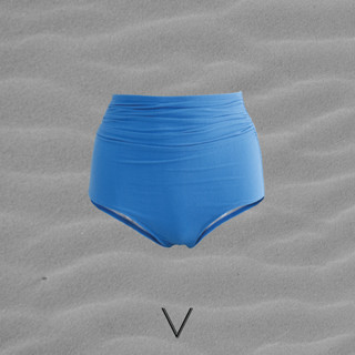 RESORT COLLECTION 2023 BLUE HIGH WAIST BRIEF  กางเกงว่ายน้ำเอวสูงสีฟ้า ซับในทั้งตัว