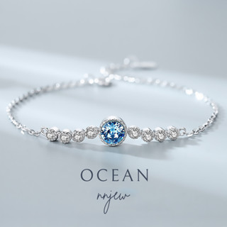 สร้อยข้อมือ Blue ocean crystal Bracelet เครื่องประดับ แฟชั่น