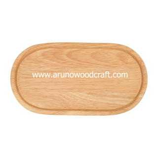 จานวงรียางพารา W 4" x L 8" l Rubber Wood Oval Plate W 4" x L 8"