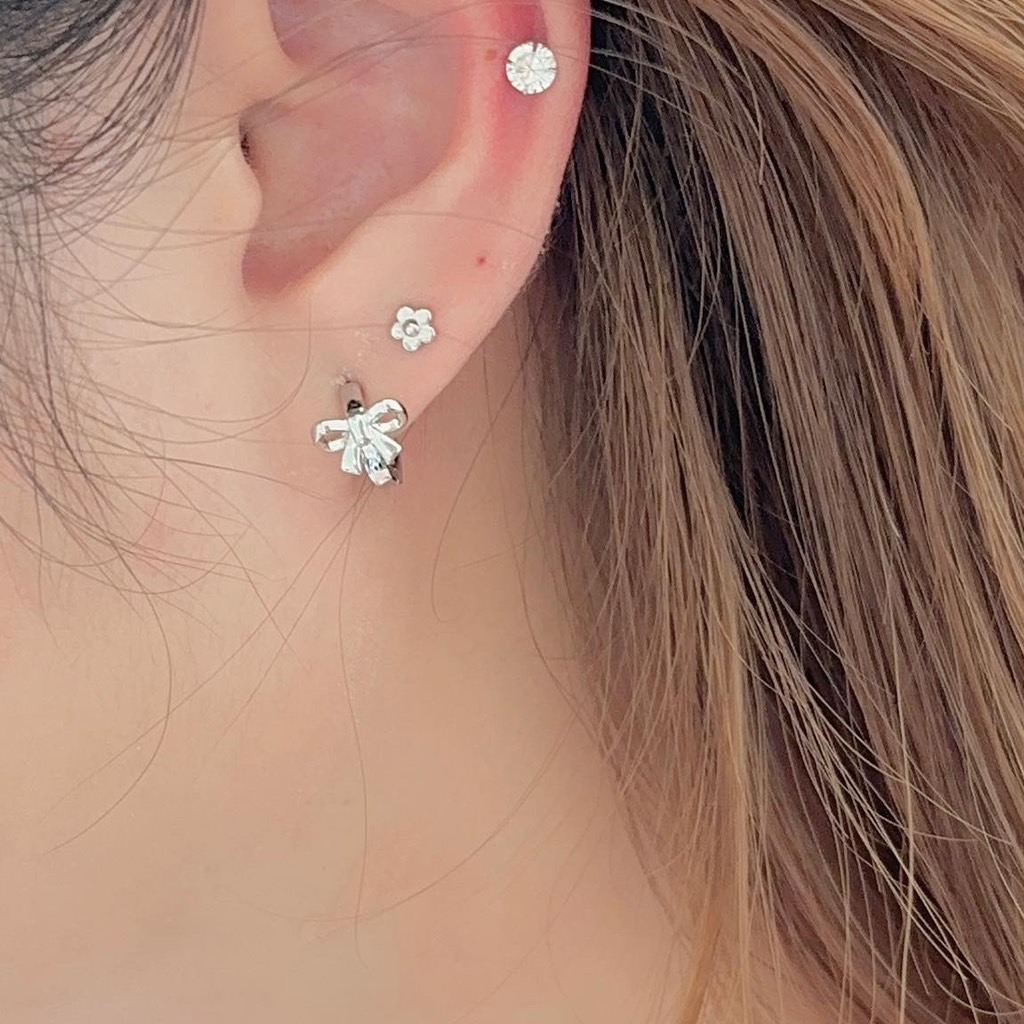 Suwann.na ต่างหู ต่างหูเงินแท้ จิว จิวเงินแท้ จิวดอกไม้ เงิน, ทอง - รูปที่ 2