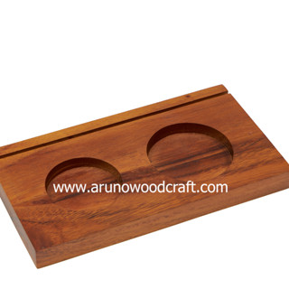 ถาดไม้จามจุรีสองหลุม l Acacia Wood Double Hole Tray