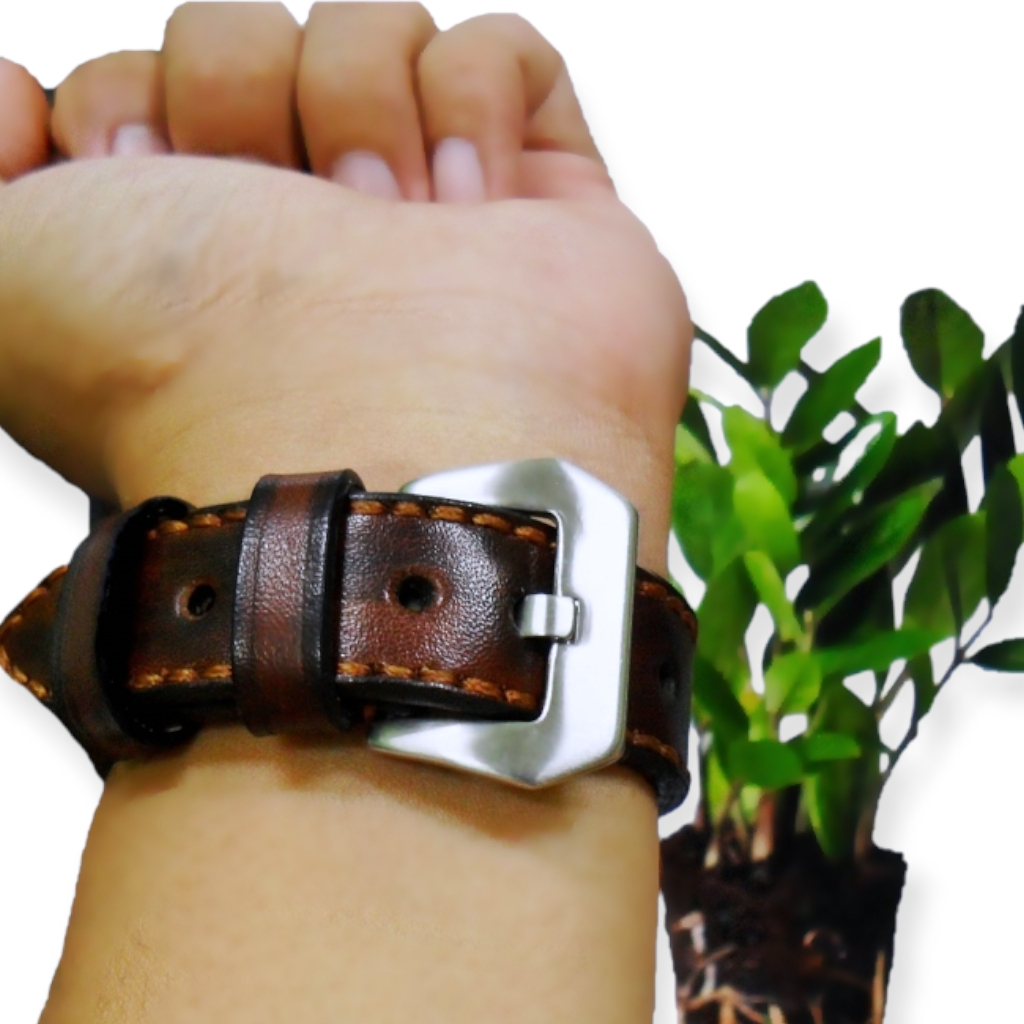 สายนาฬิกาข้อมือหนังแท้แฮนด์เมด 20 MM  ความยาวสาย 75 /125 mm (Classic_leather)