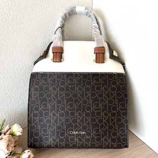 Logo Monogram Faux Leather Top Handle Bag