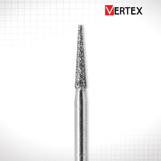 (VERTEX 1กล่อง5ตัว) Diamond Bur หัวกรอไดมอนด์ หัวกรอกากเพชร ทรง Tapered round-ended – S855 (Short shank)