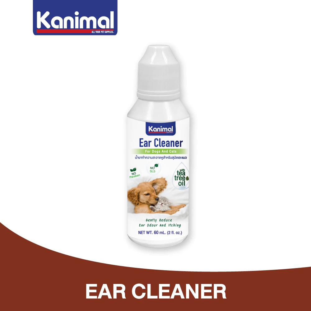[29954] Kanimal Ear Cleaner น้ำยาเช็ดหู สูตร Tea Tree Oil ลดกลิ่นอับ สำหรับสุนัขและแมว (60 มล./ขวด)