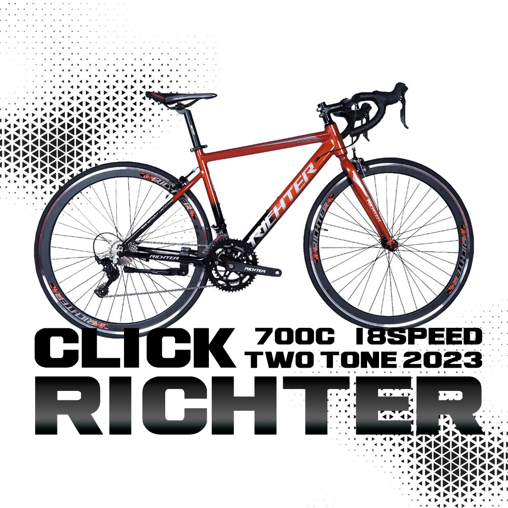 จักรยานเสือหมอบ RICHTER รุ่น CLICK 700C เกียร์18Sp. (มีจัดส่งพร้อมขี่เป็นคัน 100%+รับประกัน)