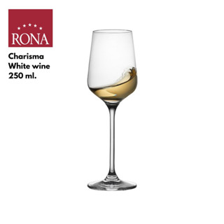 Rona charisma white wine 250 ml.-แก้วคริสตัลแท้ Rona รุ่น Charisma white wine 250มล. สำหรับไวน์ขาว บรรจุ1ใบ (no box)