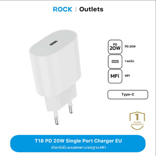 ROCK T18 หัวชาร์จเร็ว 20W Mini Fast Charge หัวชาร์จไว สายชาต หัวชาร์จ